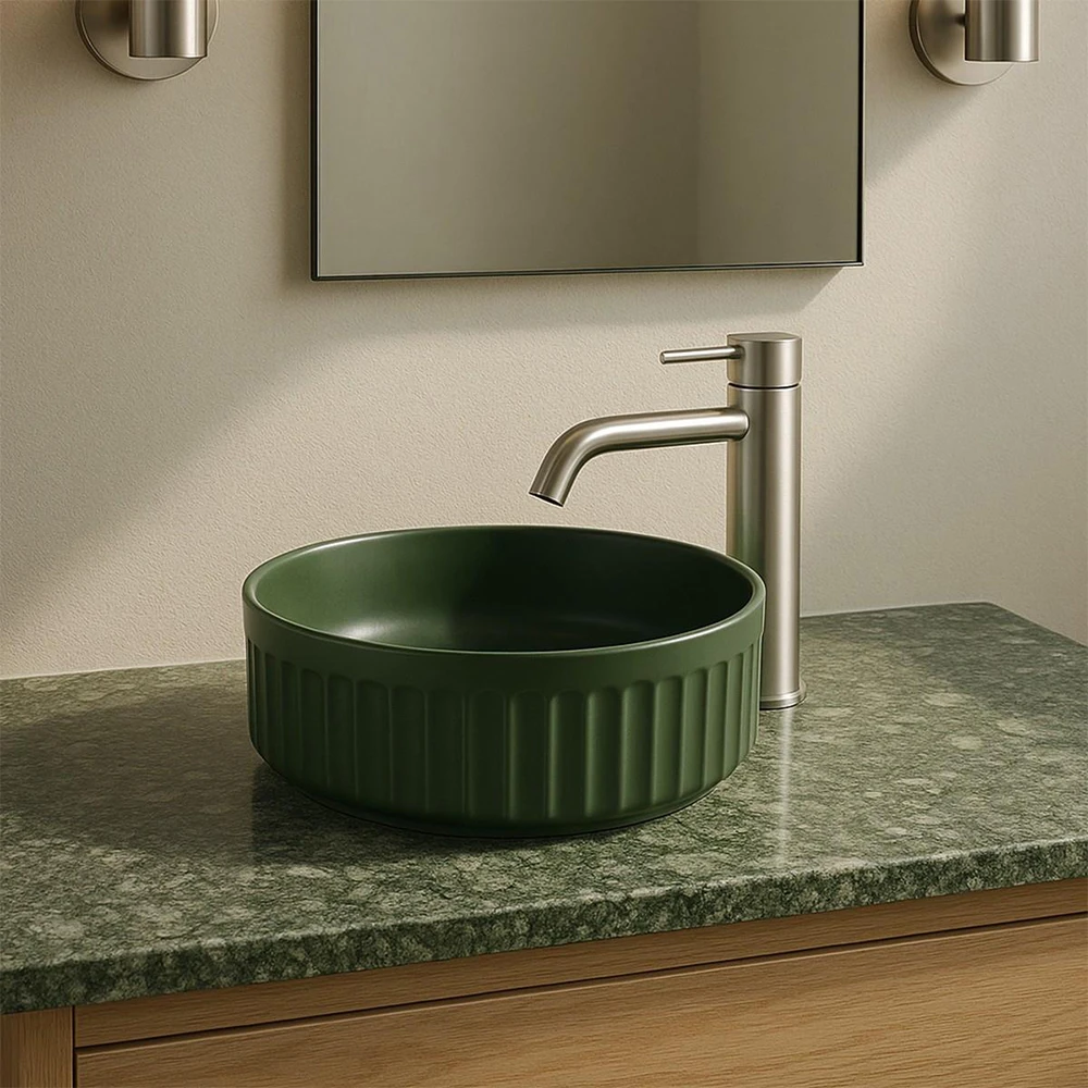 Lena EY-4715MY 38 Cm Mat Yeşil Çanak Lavabo 2