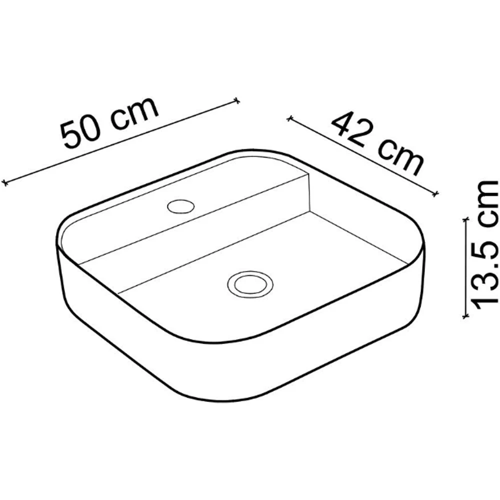 Lena EY-4720MB 50x42 Cm Mat Beyaz Tezgah Üstü Lavabo 3