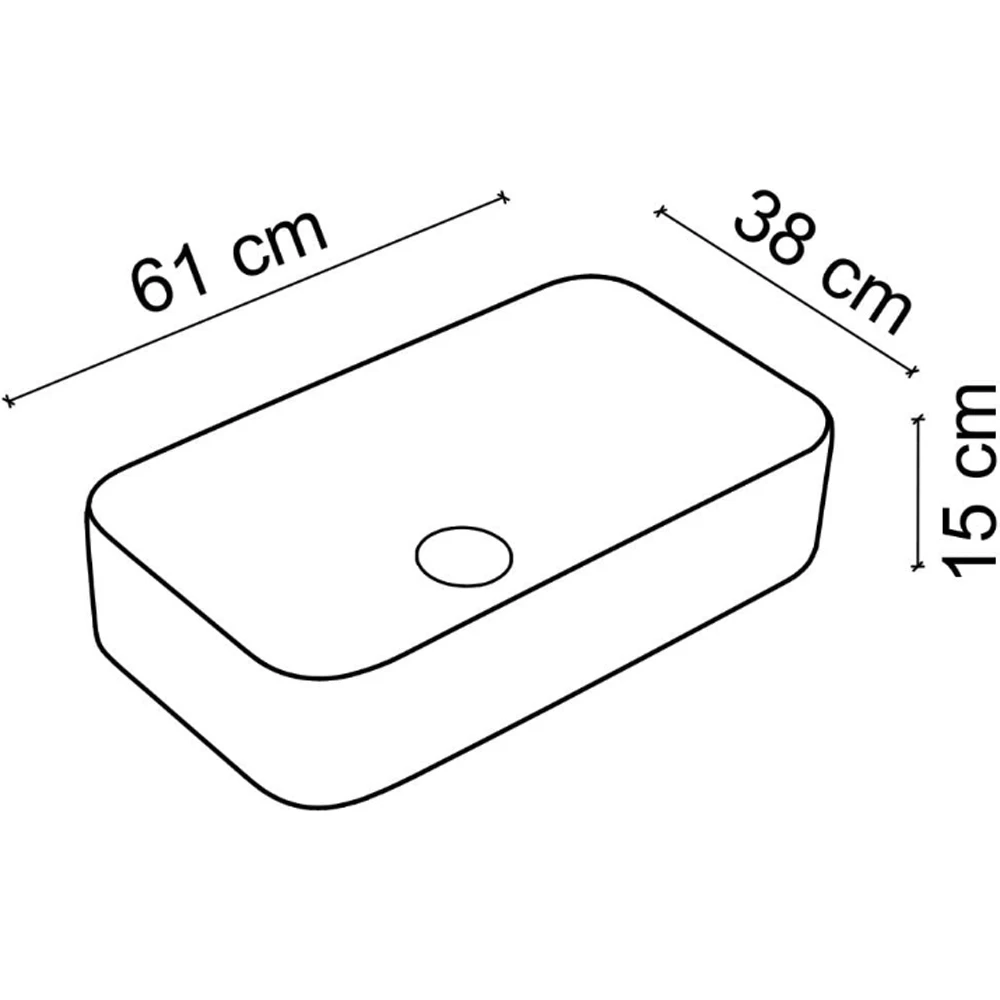 Lena EY-4730MG 60x38 Cm Mat Gri Tezgah Üstü Lavabo 3