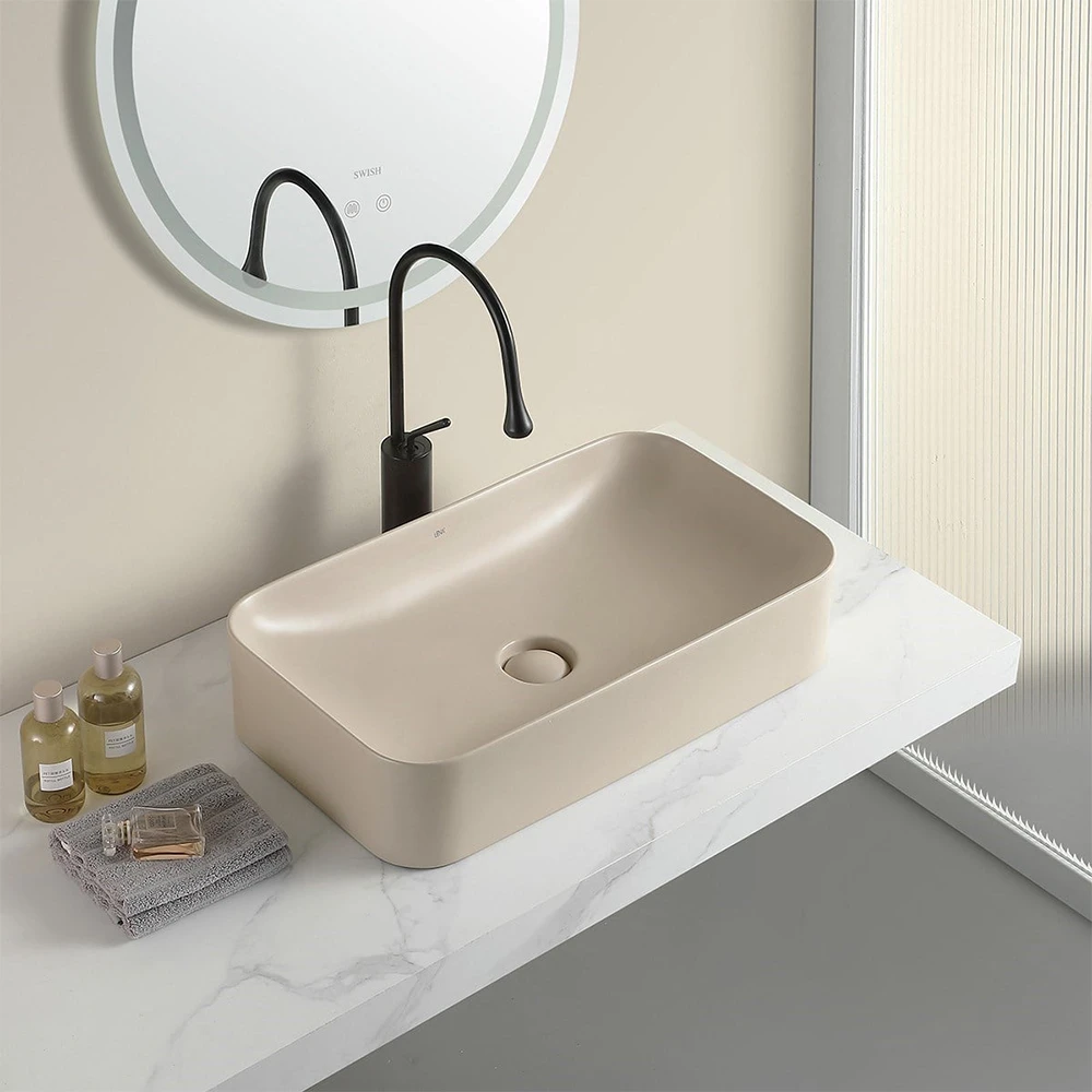 Lena EY-4730MK 60x38 Cm Mat Cappucino Tezgah Üstü Lavabo 2