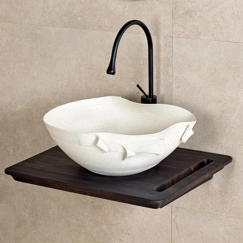 Lena EY-9102 47x44 Cm Beyaz Tezgah Üstü Lavabo 2