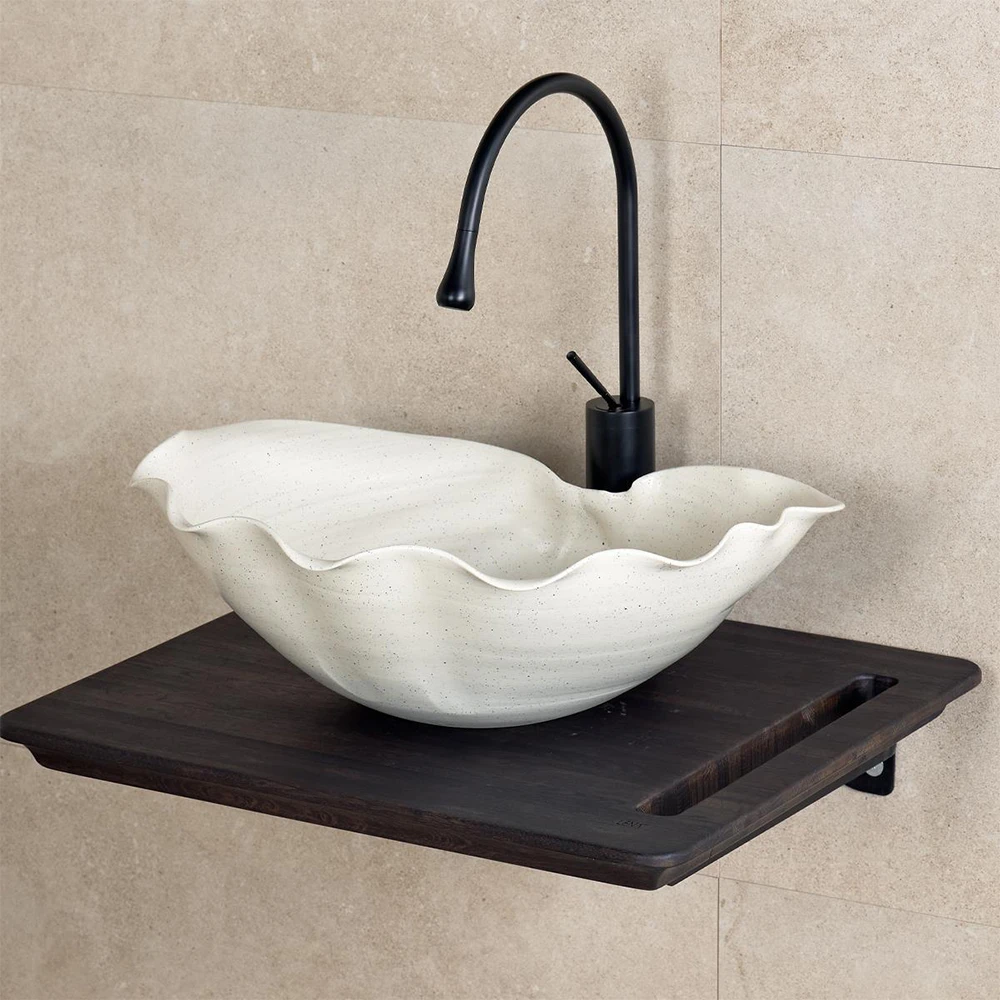 Lena EY-9103 52x44 Cm Mat Beyaz Tezgah Üstü Lavabo 2