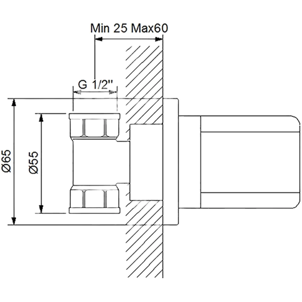Newarc Aqua G1/2 Siyah Stop Valf - 941632B 2