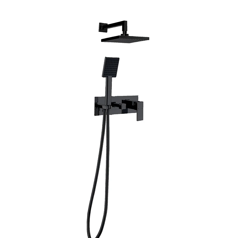 Newarc Aqua Siyah Ankastre Banyo Batarya Seti
