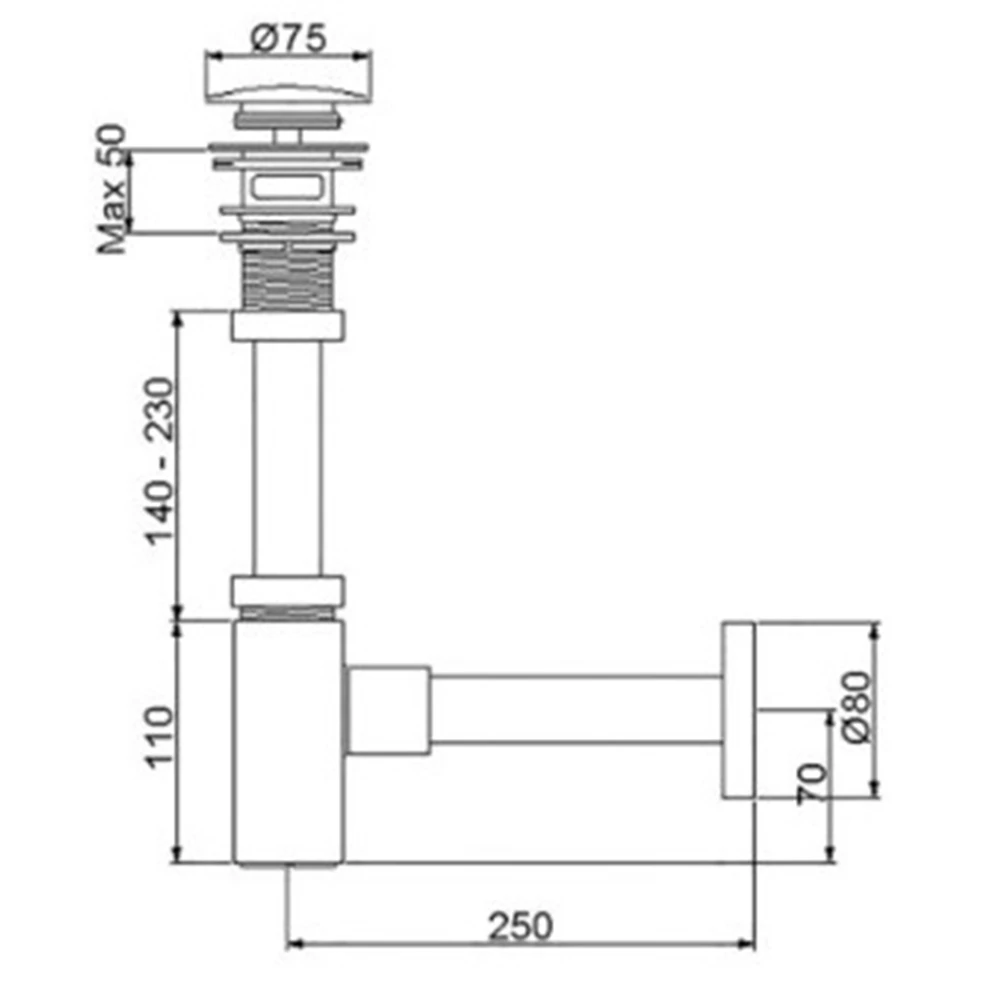 Newarc Corner Altın Delikli Lavabo Sifonu - 760523G 2