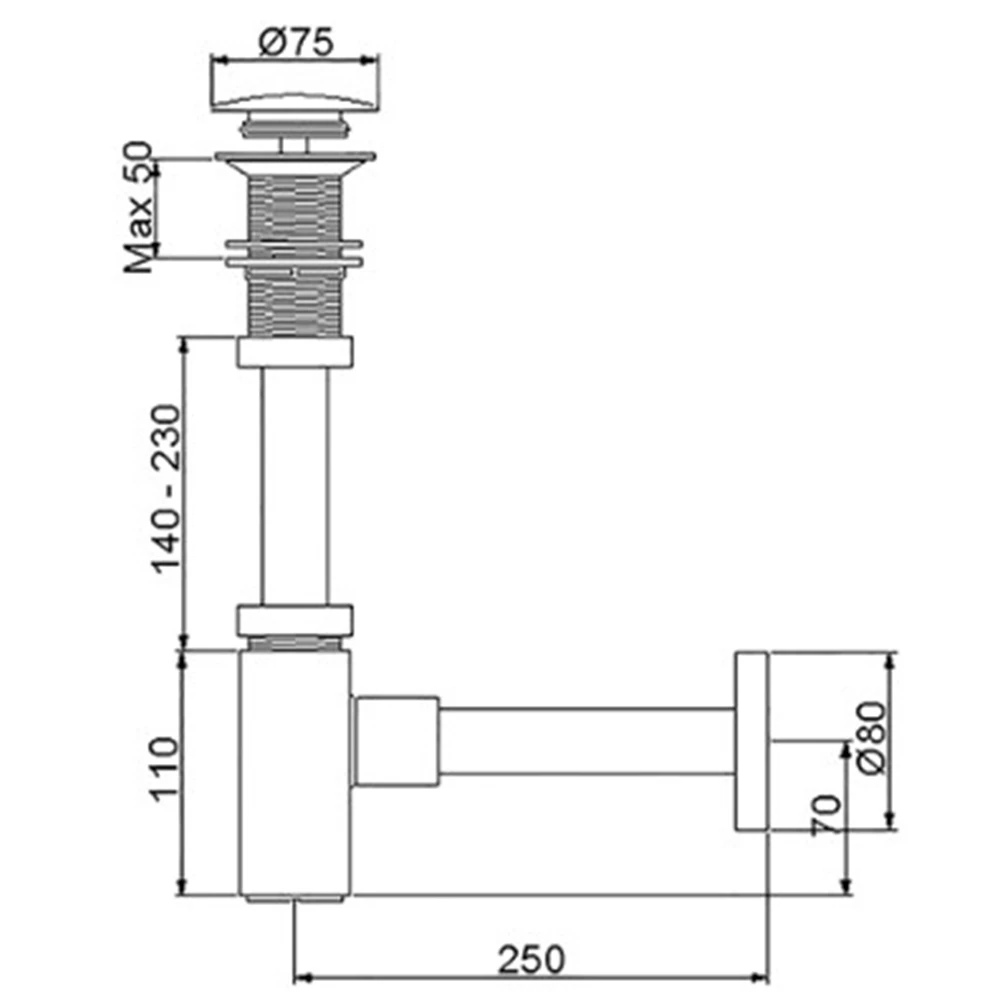 Newarc Corner Altın Deliksiz Lavabo Sifonu - 760522G 2