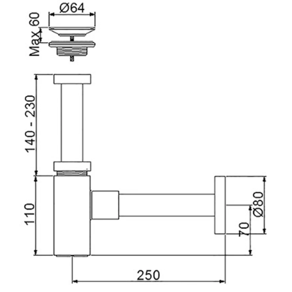 Newarc Corner Altın Süzgeçli Lavabo Sifonu - 760521G 2