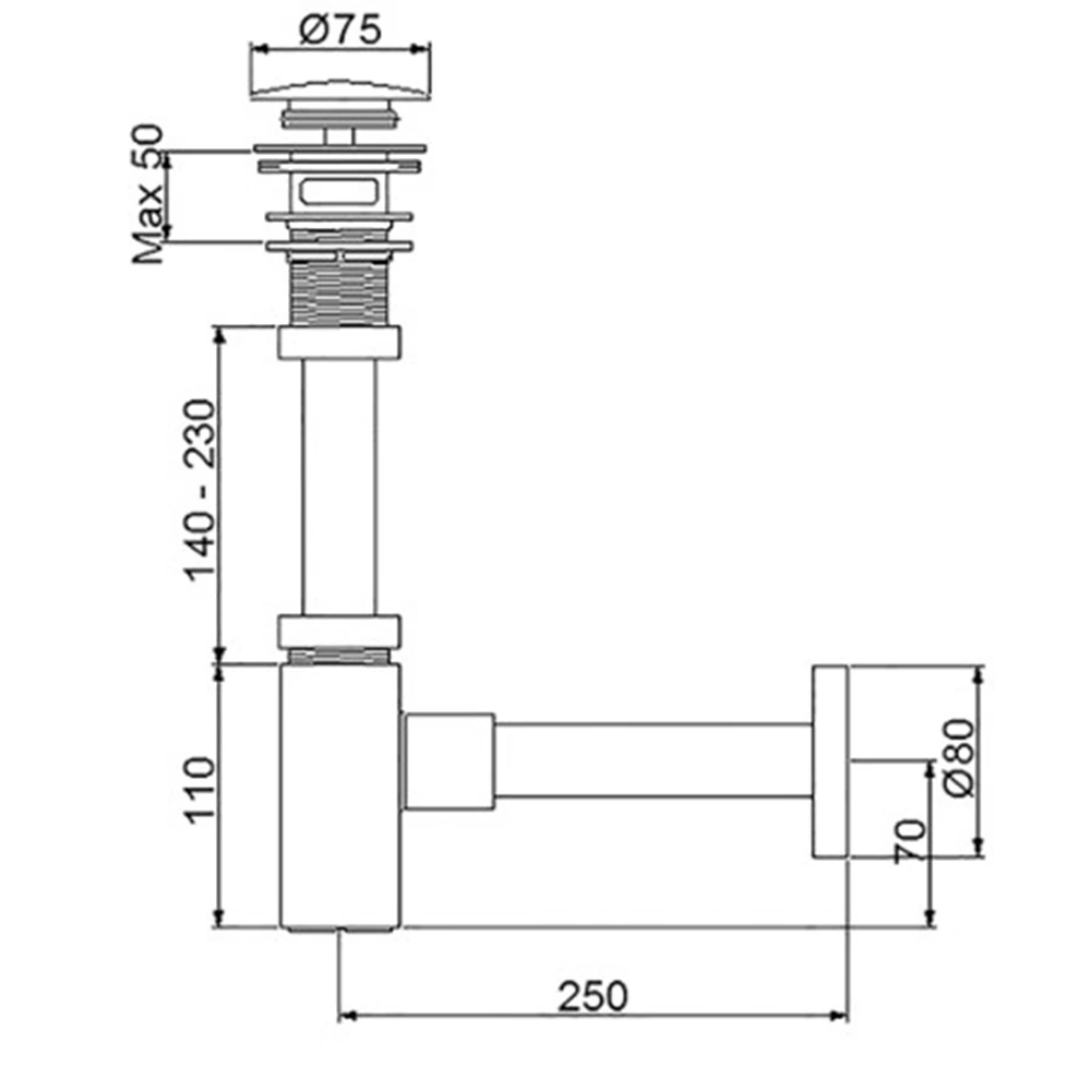 Newarc Corner Delikli Lavabo Sifonu - 760523 2