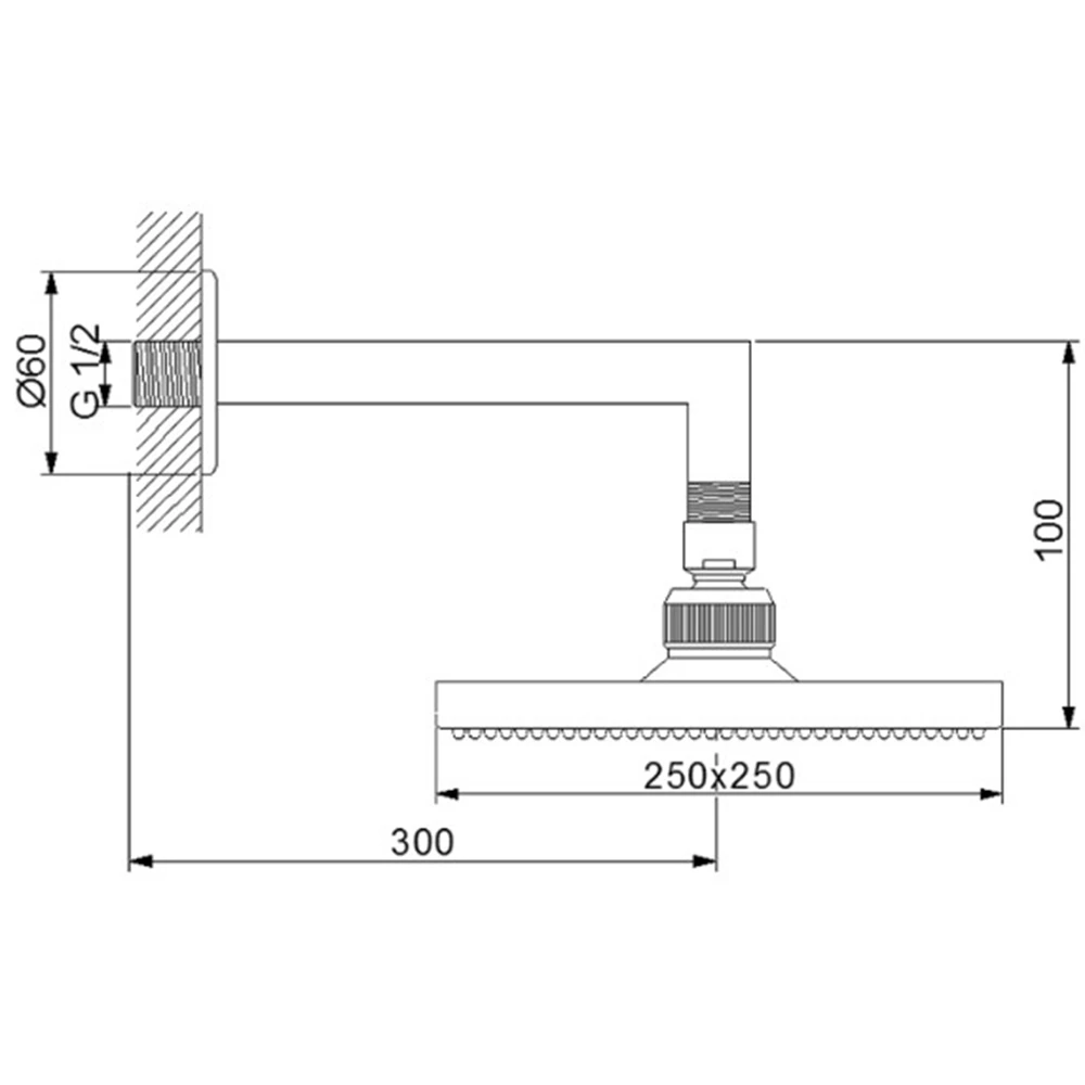 Newarc Corner Duvardan Duş Başlığı - 470531ABS 2
