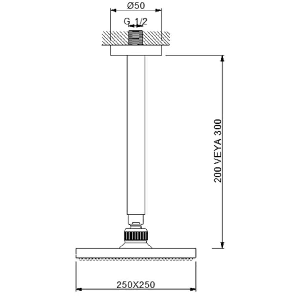 Newarc Corner Tavandan Duş Başlığı - 470532ABS 2