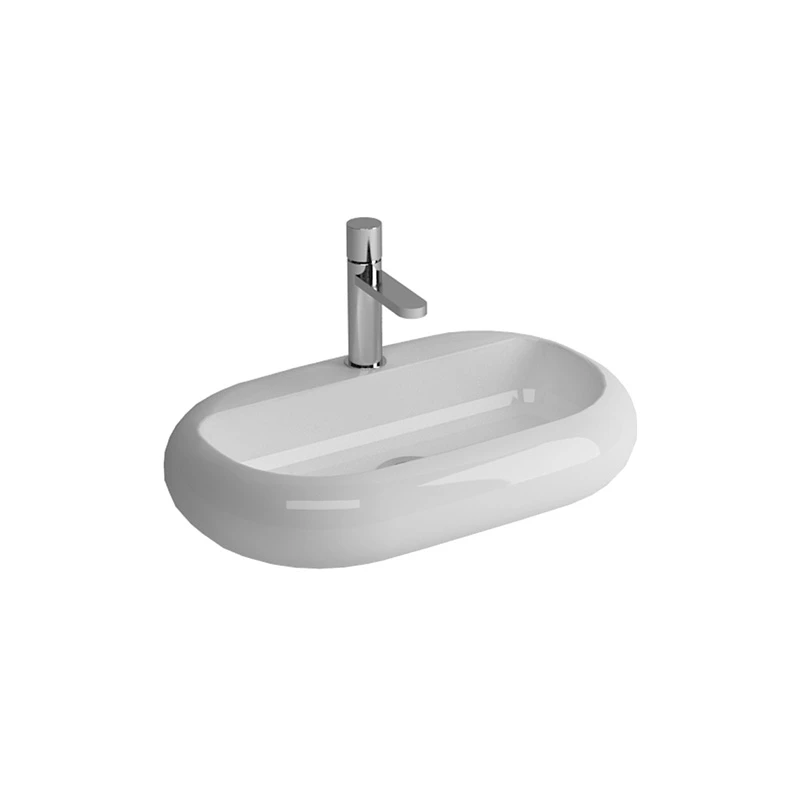 Newarc Elips 66x45x11 cm Batarya Delikli Lavabo