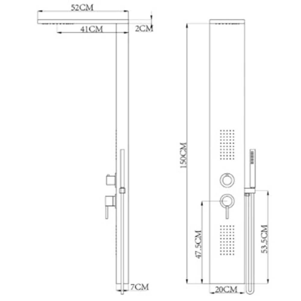 Newarc Idea Altın Gagalı Duş Paneli - 440498G 2