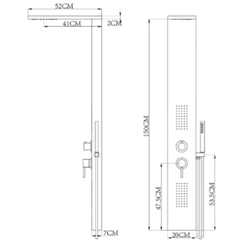 Newarc Idea Parlak Bakır Gagalı Duş Paneli - 440496G 2
