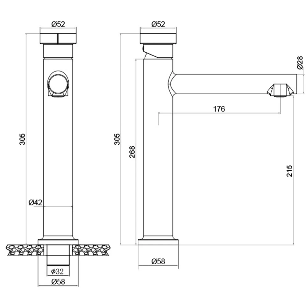 Newarc Milan Siyah Yüksek Lavabo Bataryası - 848001B 2