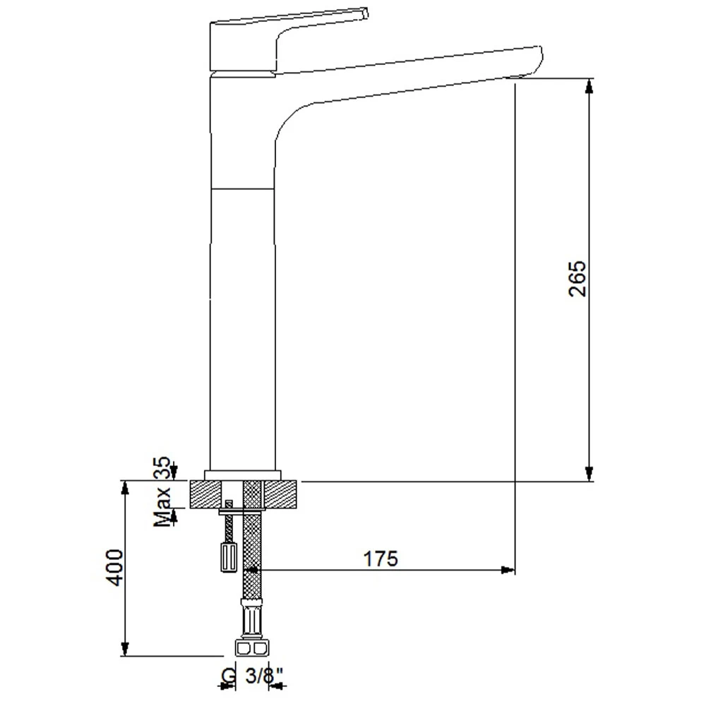 Newarc Newart Siyah Yüksek Lavabo Bataryası - 150001NB 2