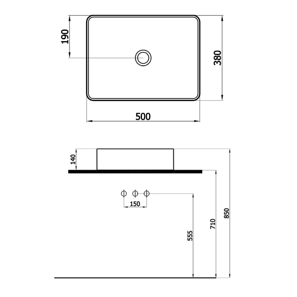 Newarc Silver 50x38x14 Slim Beyaz Lavabo 2
