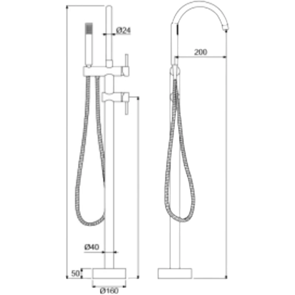 Newarc Step Yerden Mat Altın Banyo Bataryası - 900516MG 2