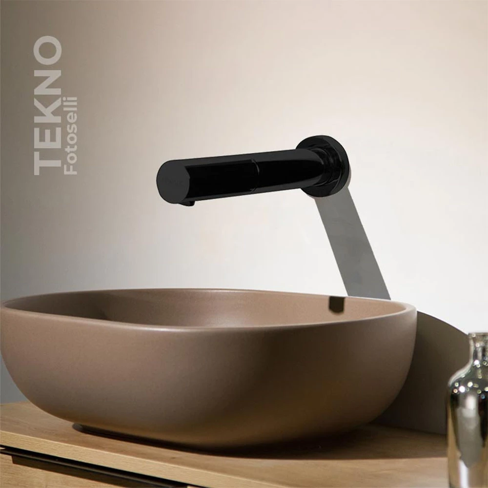 Newarc Teknofotoselli Siyah Ankastre Fotoselli Lavabo Bataryası - 513573B 2