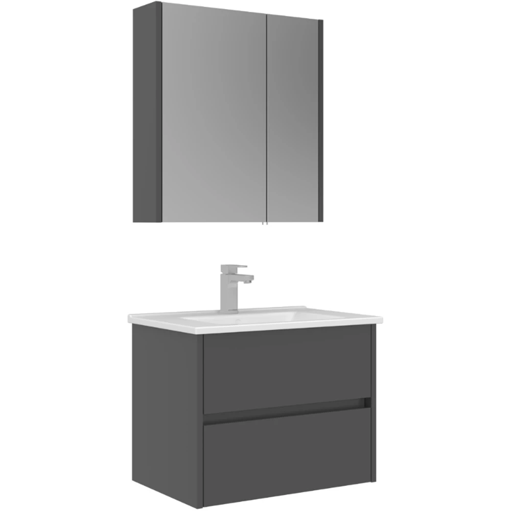 Orka Arno 65 Cm Parlak Gri Banyo Dolabı Takımı - 5008772