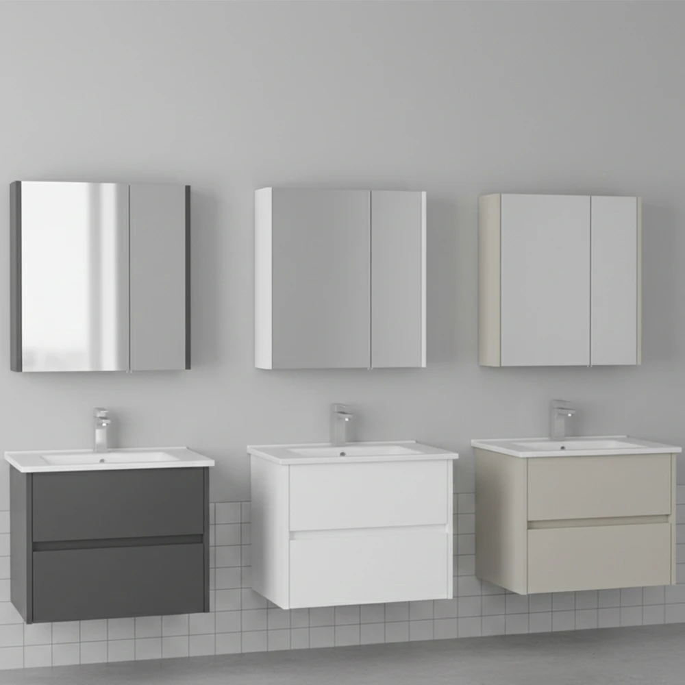 Orka Arno 65 Cm Parlak Gri Banyo Dolabı Takımı - 5008772 2