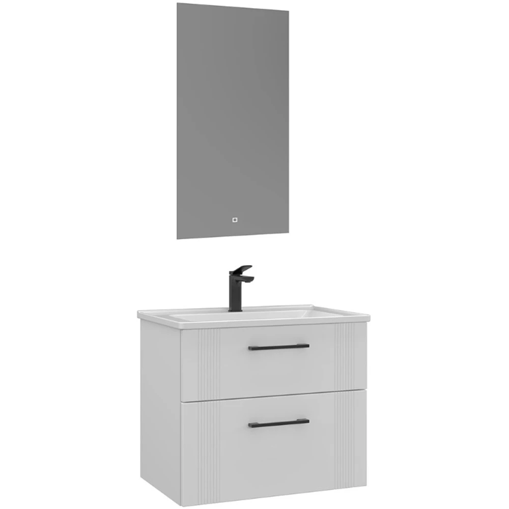 Orka Bari 65 Cm Mat Beyaz Banyo Dolabı Takımı - 5006572