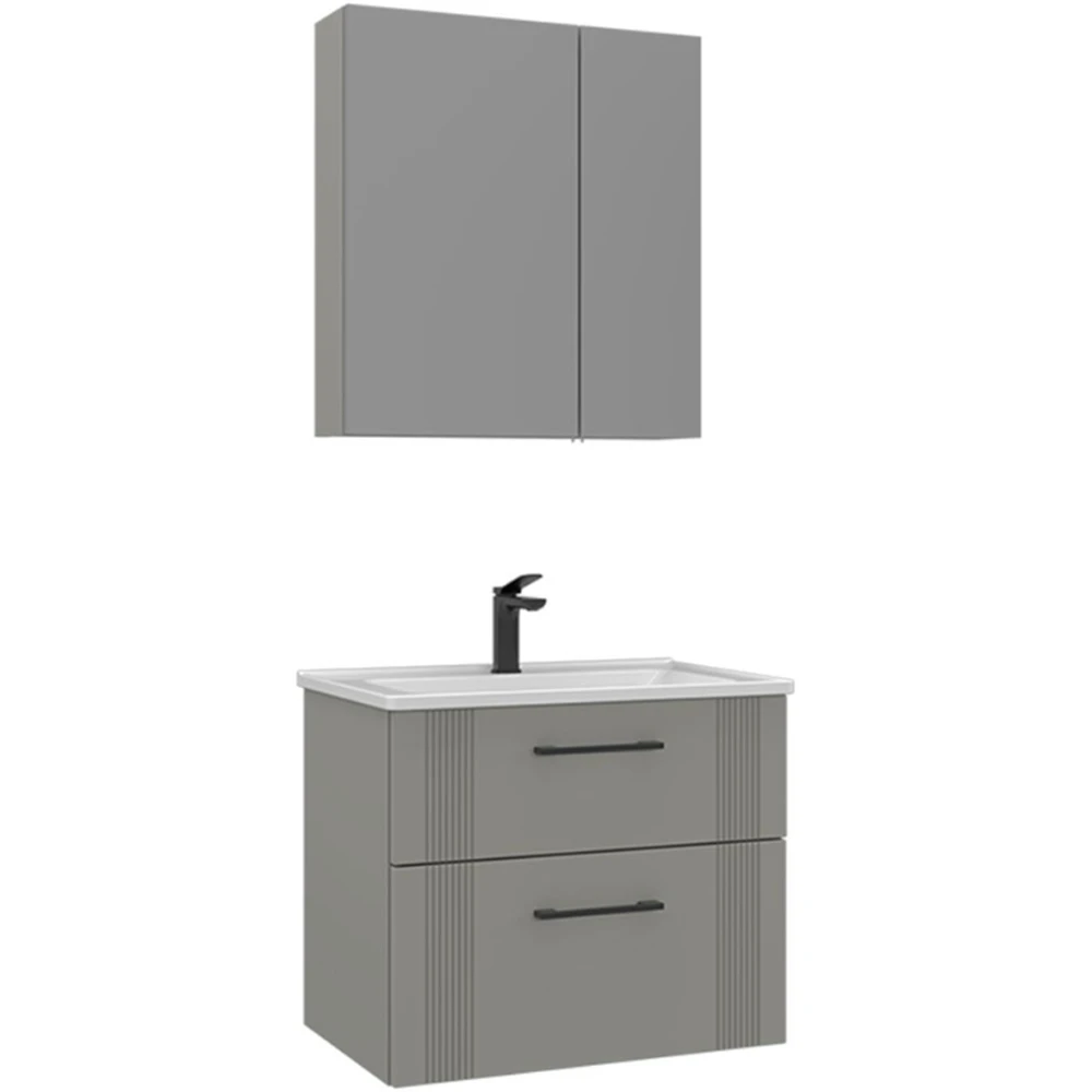 Orka Bari 65 Cm Mat Kaşmir Banyo Dolabı Takımı - 5006586