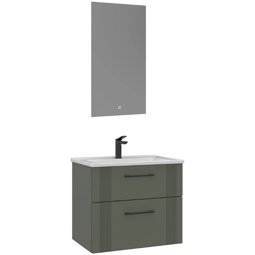 Orka Bari 65 Cm Mat Yeşil Banyo Dolabı Takımı - 5006573