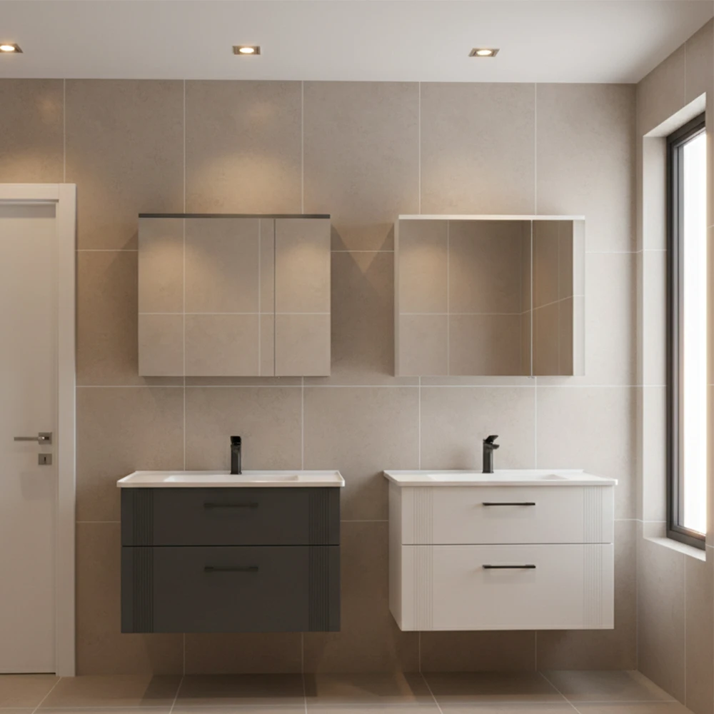 Orka Bari 85 Cm Mat Antrasit Banyo Dolabı Takımı - 5006591 2