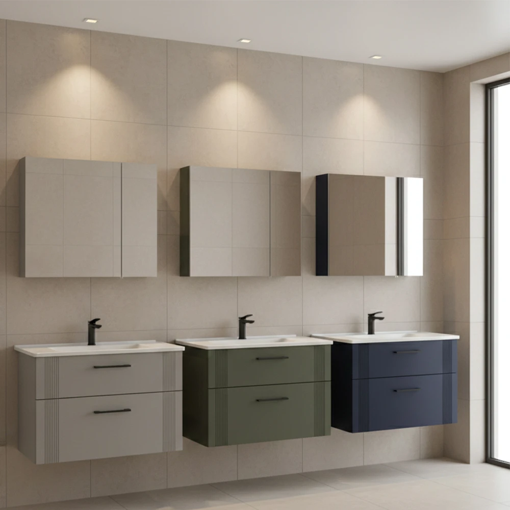 Orka Bari 85 Cm Mat Kaşmir Banyo Dolabı Takımı - 5006590 2