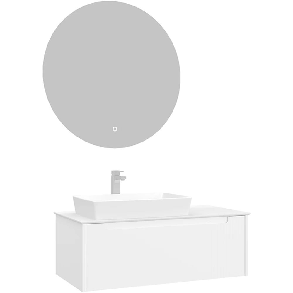 Orka Biella 100 Cm Mat Beyaz Banyo Dolabı Takımı - 5009893