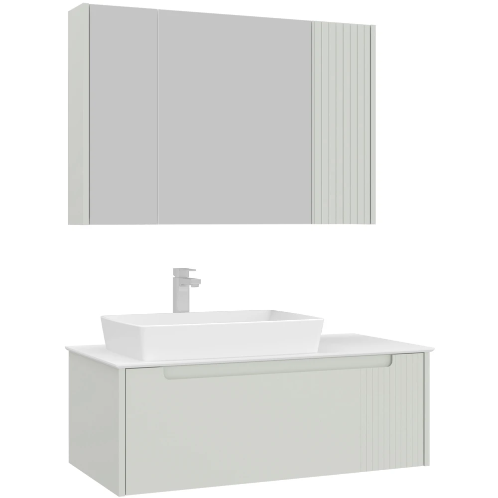 Orka Biella 100 Cm Mat Kaşmir Banyo Dolabı Takımı - 5009890