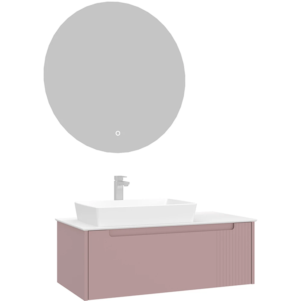 Orka Biella 100 Cm Mat Pudra Banyo Dolabı Takımı - 5009895