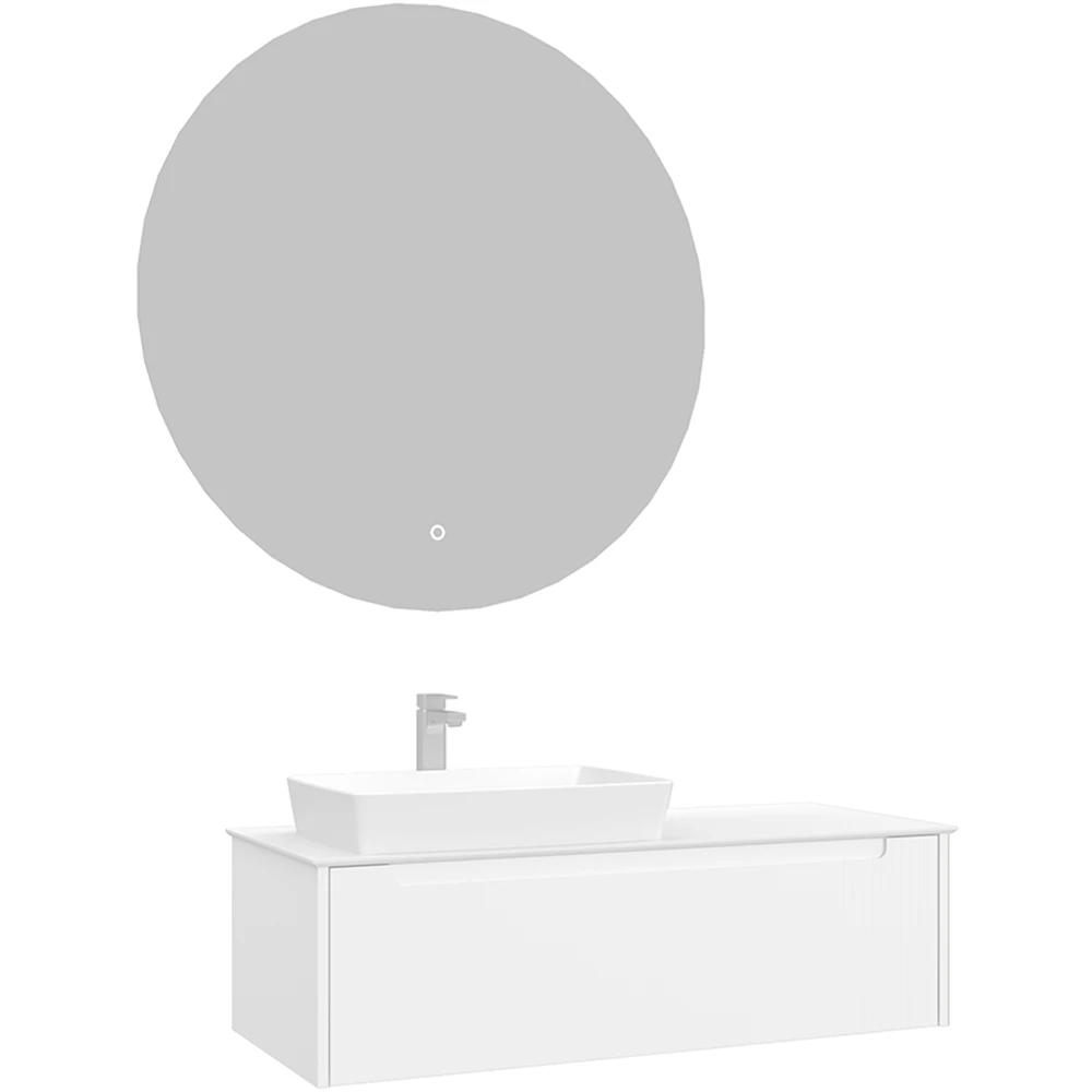 Orka Biella 120 Cm Mat Beyaz Banyo Dolabı Takımı - 5009905