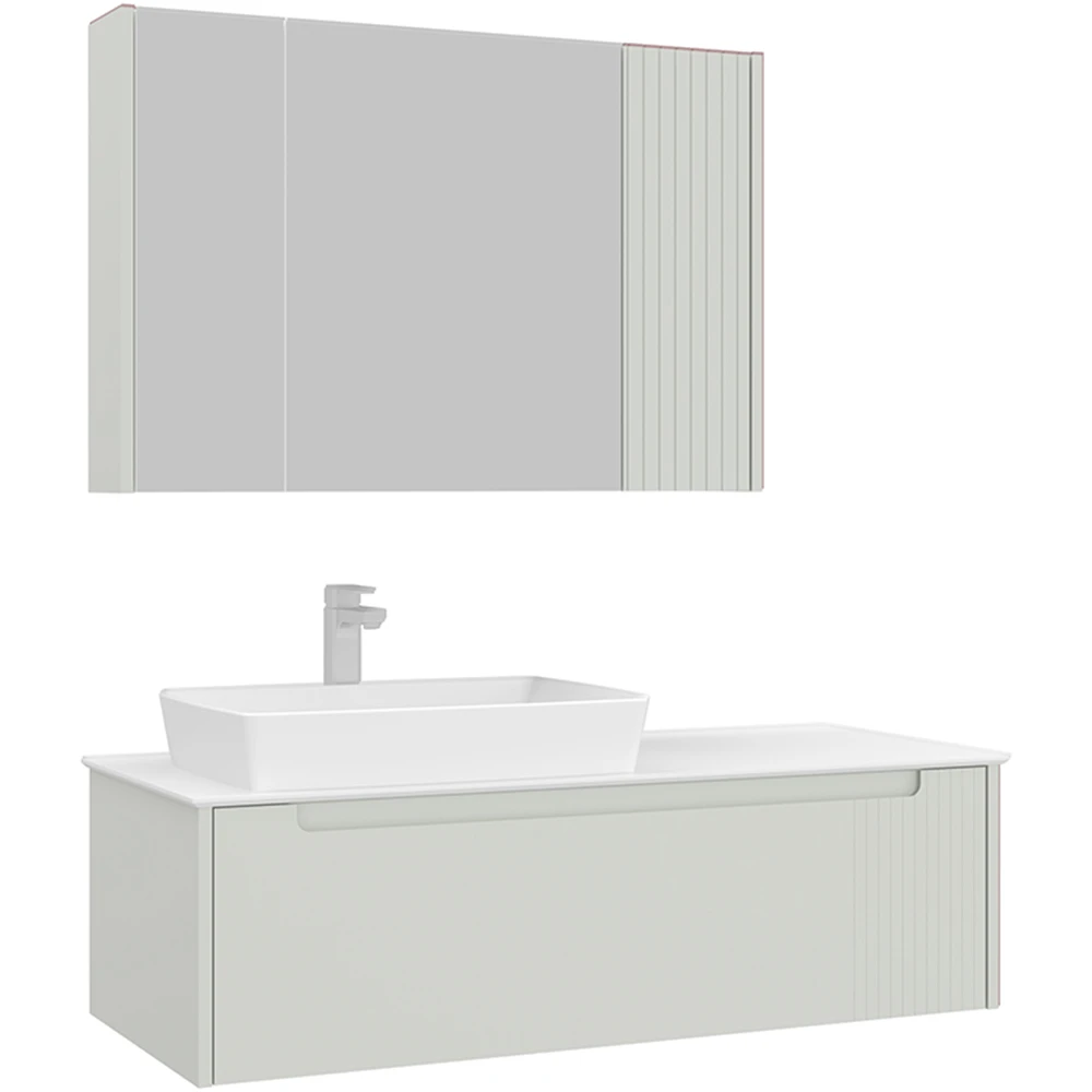 Orka Biella 120 Cm Mat Kaşmir Banyo Dolabı Takımı - 5009902