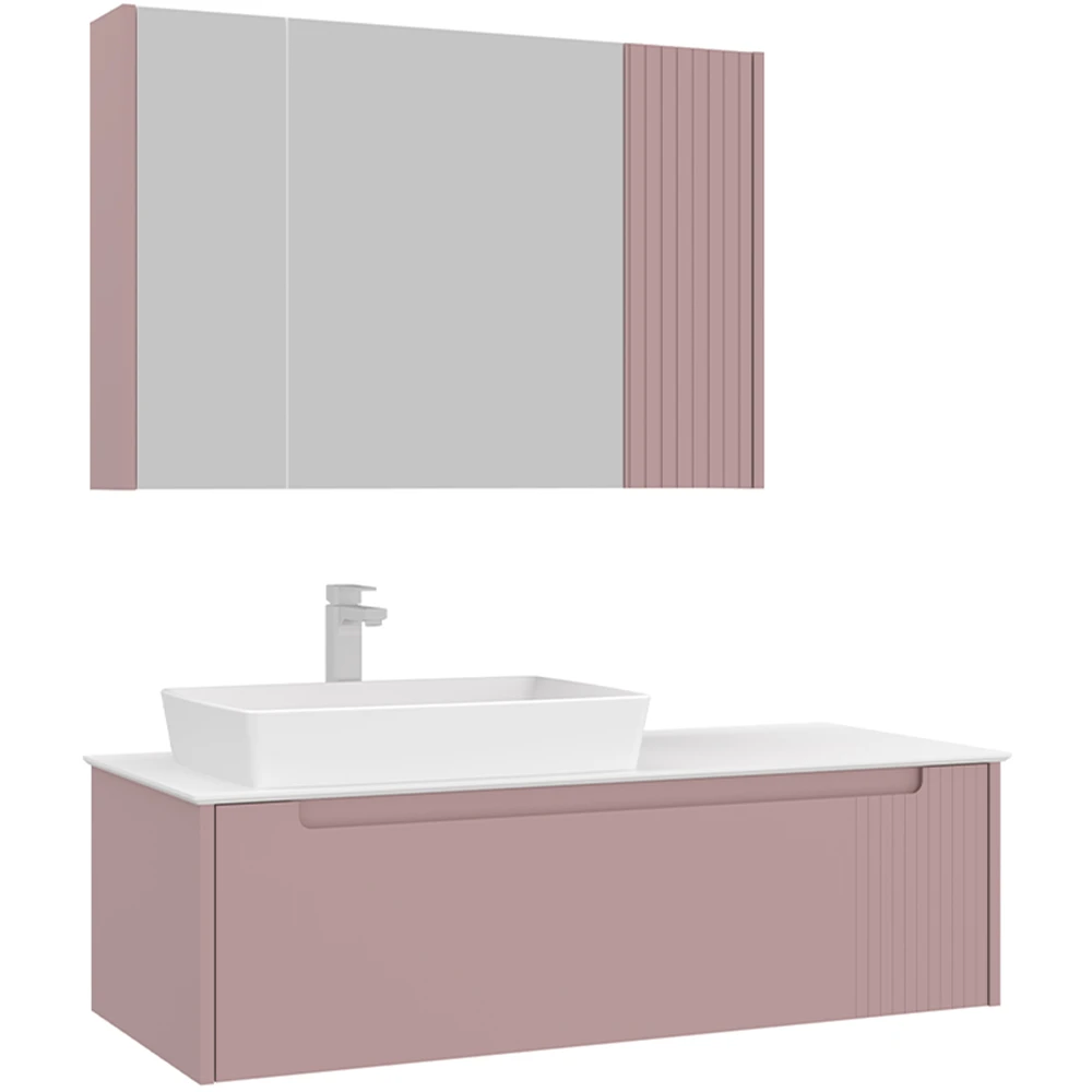 Orka Biella 120 Cm Mat Pudra Banyo Dolabı Takımı - 5009903