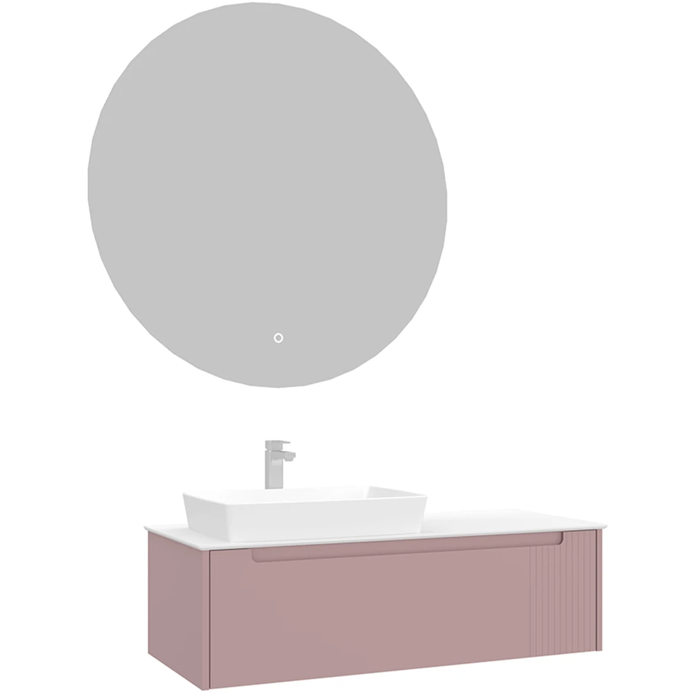 Orka Biella 120 Cm Mat Pudra Banyo Dolabı Takımı - 5009907