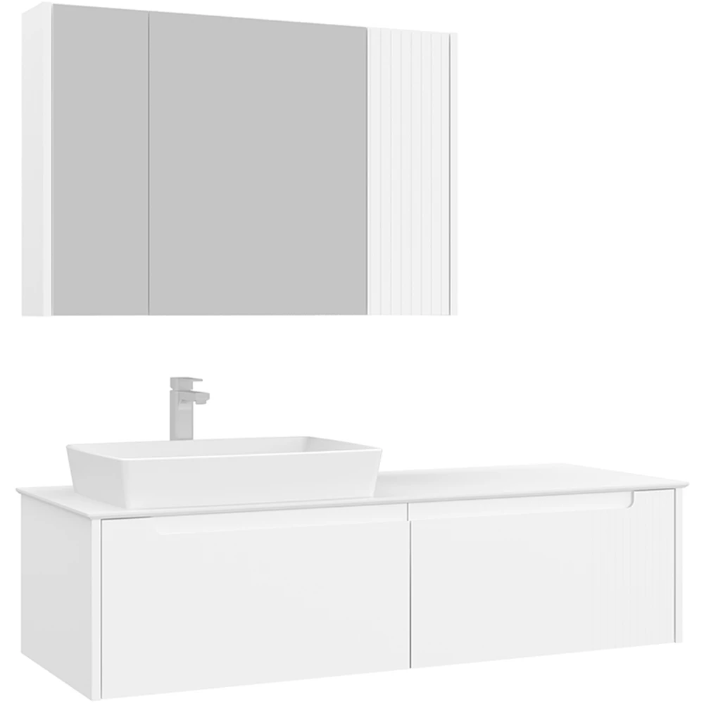 Orka Biella 140 Cm Mat Beyaz Banyo Dolabı Takımı - 5009913