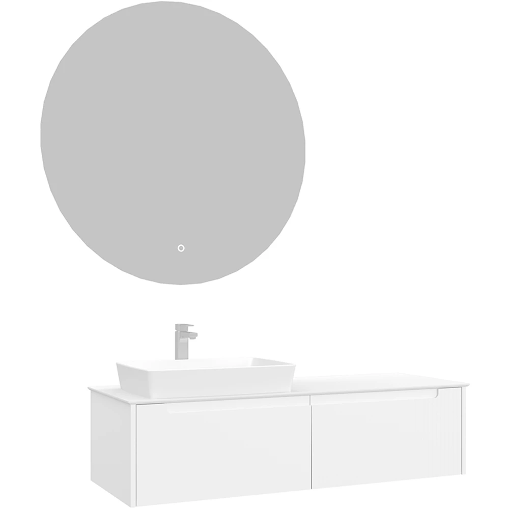 Orka Biella 140 Cm Mat Beyaz Banyo Dolabı Takımı - 5009917