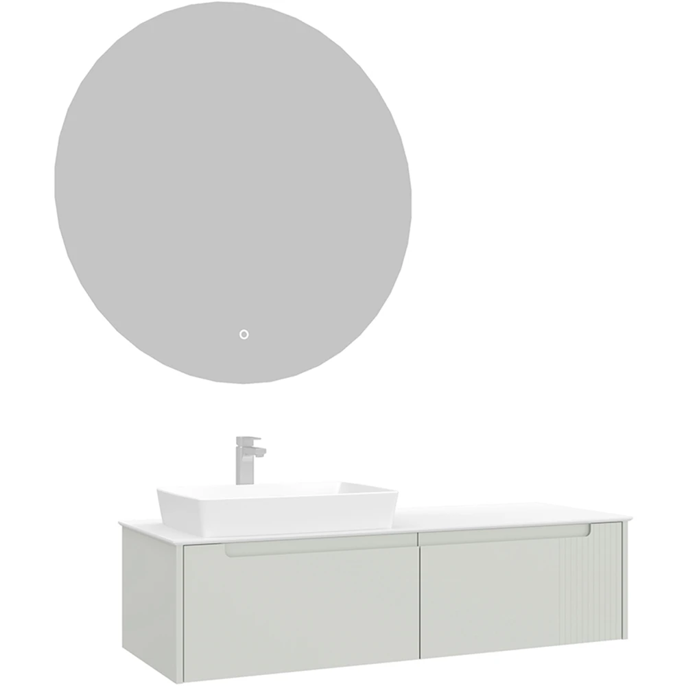 Orka Biella 140 Cm Mat Kaşmir Banyo Dolabı Takımı - 5009918
