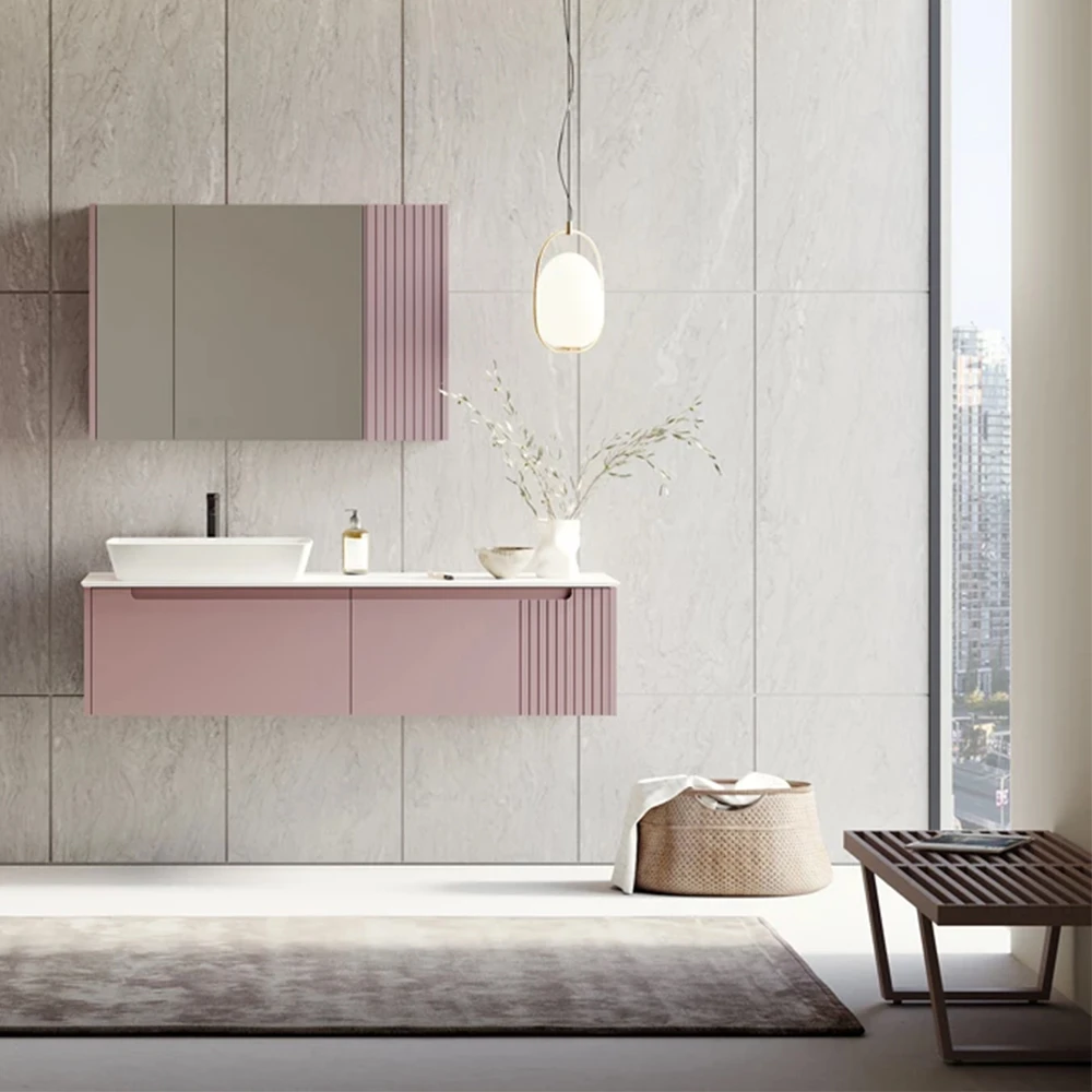 Orka Biella 140 Cm Mat Pudra Banyo Dolabı Takımı - 5009915 2