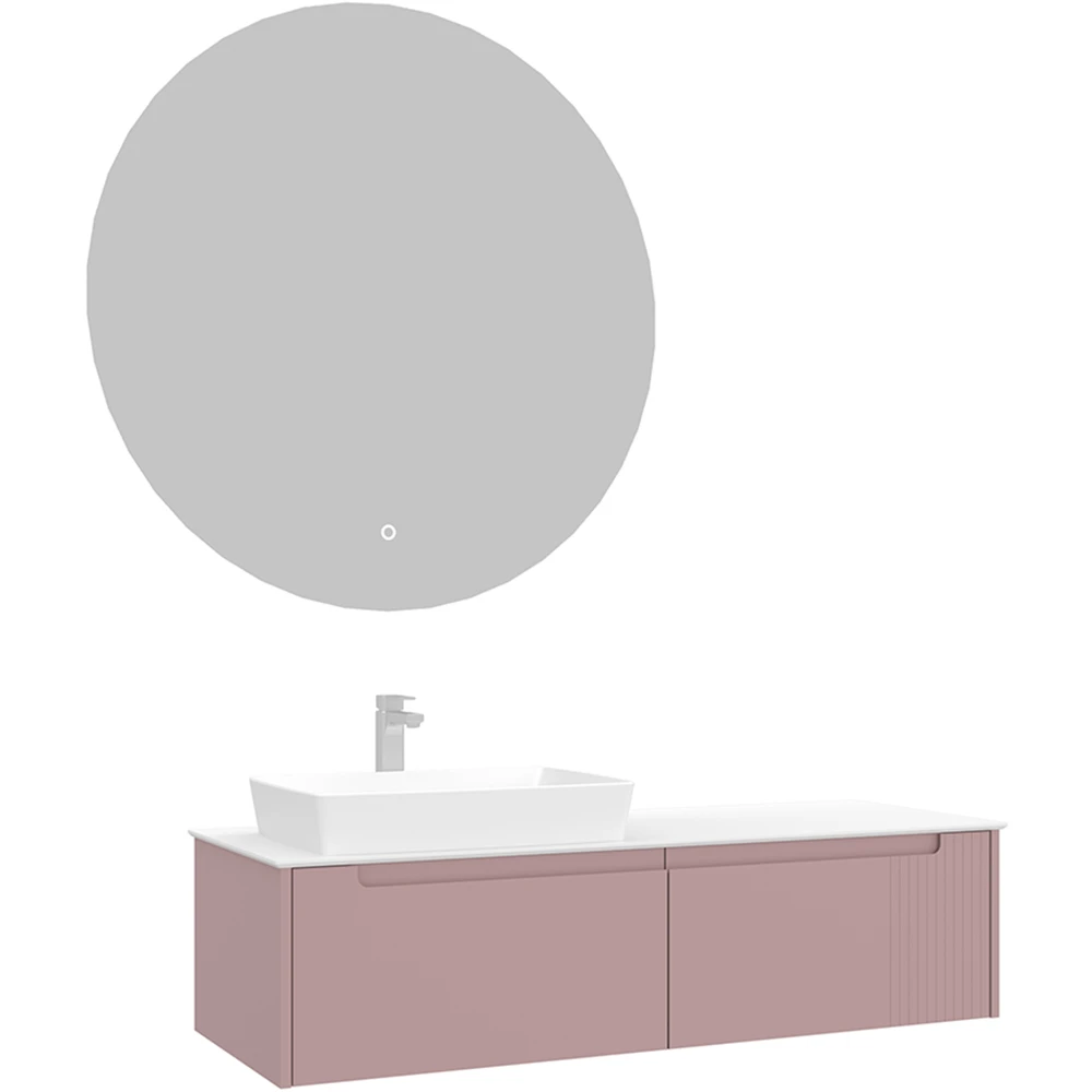 Orka Biella 140 Cm Mat Pudra Banyo Dolabı Takımı - 5009919