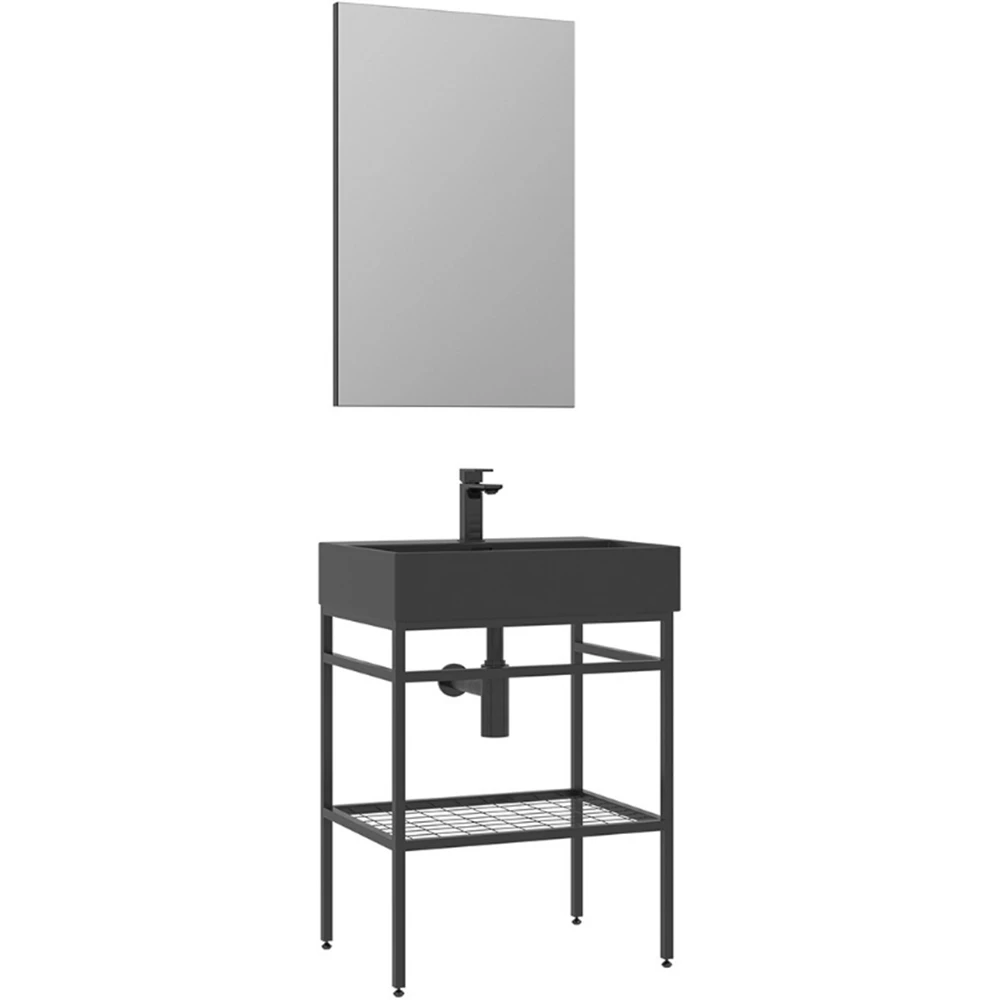 Orka Capetown 60 Cm Mat Siyah Banyo Dolabı Takımı - 5000141
