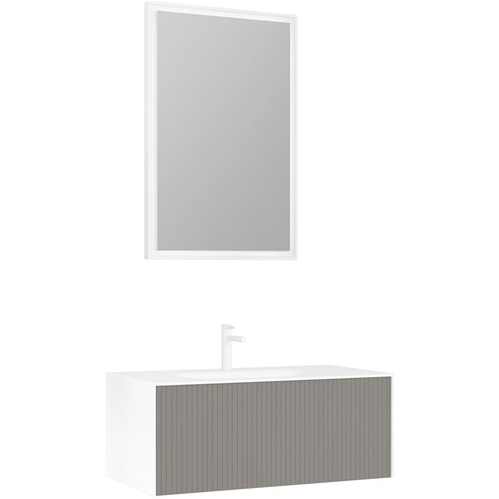 Orka Cube 100 Cm Mat Vizon Banyo Dolabı Takımı