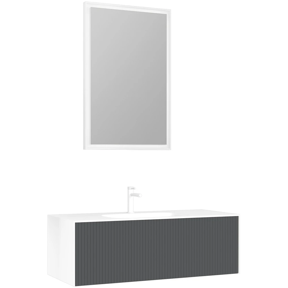Orka Cube 120 Cm Mat Antrasit Banyo Dolabı Takımı