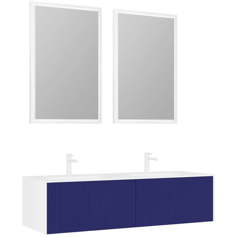 Orka Cube 160 Cm Mat Lacivert Banyo Dolabı Takımı