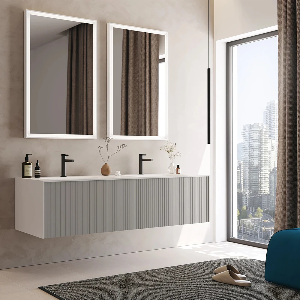 Orka Cube 160 Cm Mat Vizon Banyo Dolabı Takımı 2
