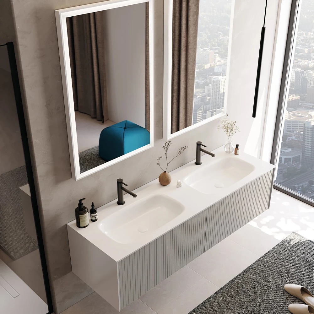 Orka Cube 160 Cm Mat Vizon Banyo Dolabı Takımı 3