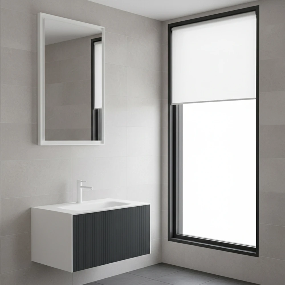 Orka Cube 80 Cm Mat Antrasit Banyo Dolabı Takımı 2