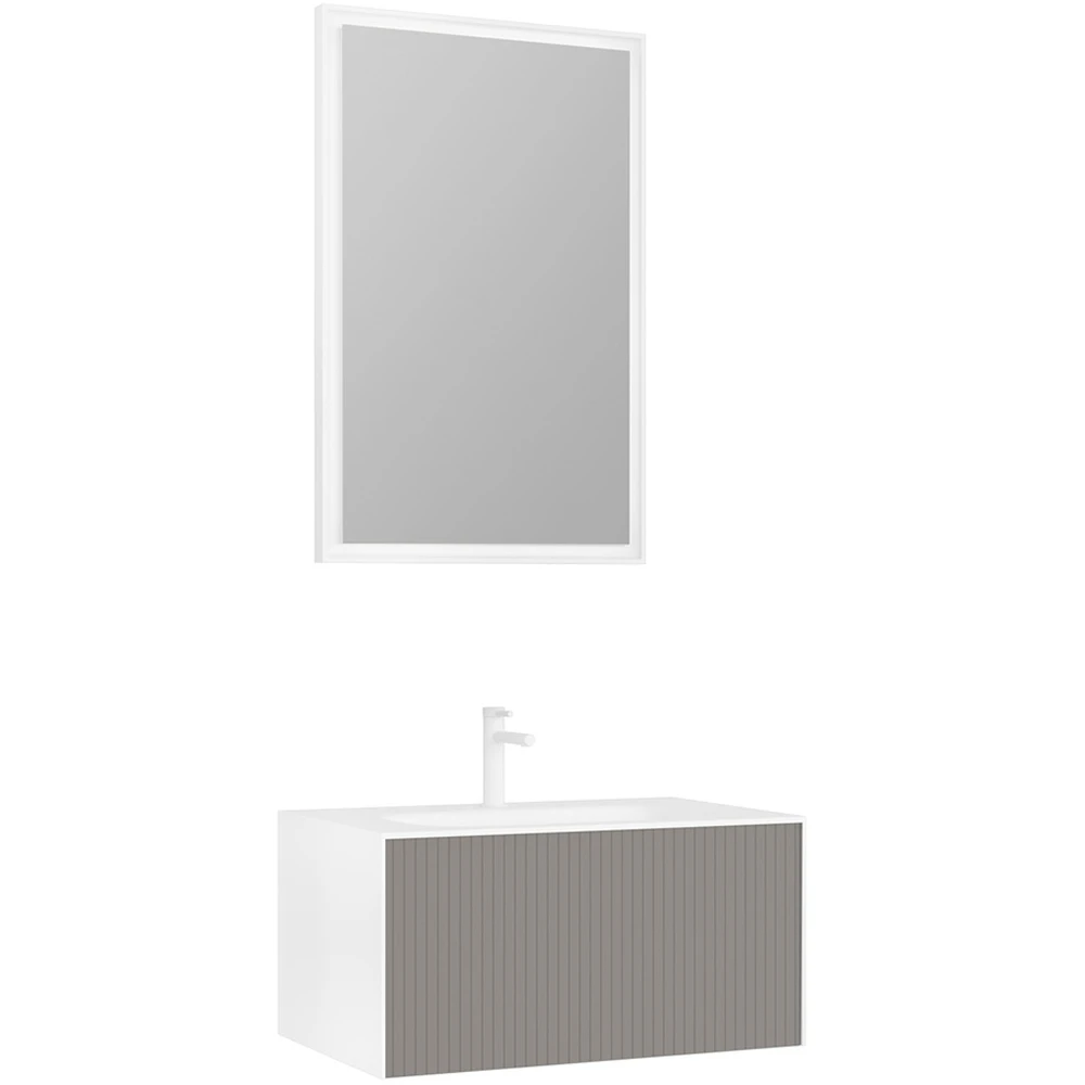 Orka Cube 80 Cm Mat Vizon Banyo Dolabı Takımı