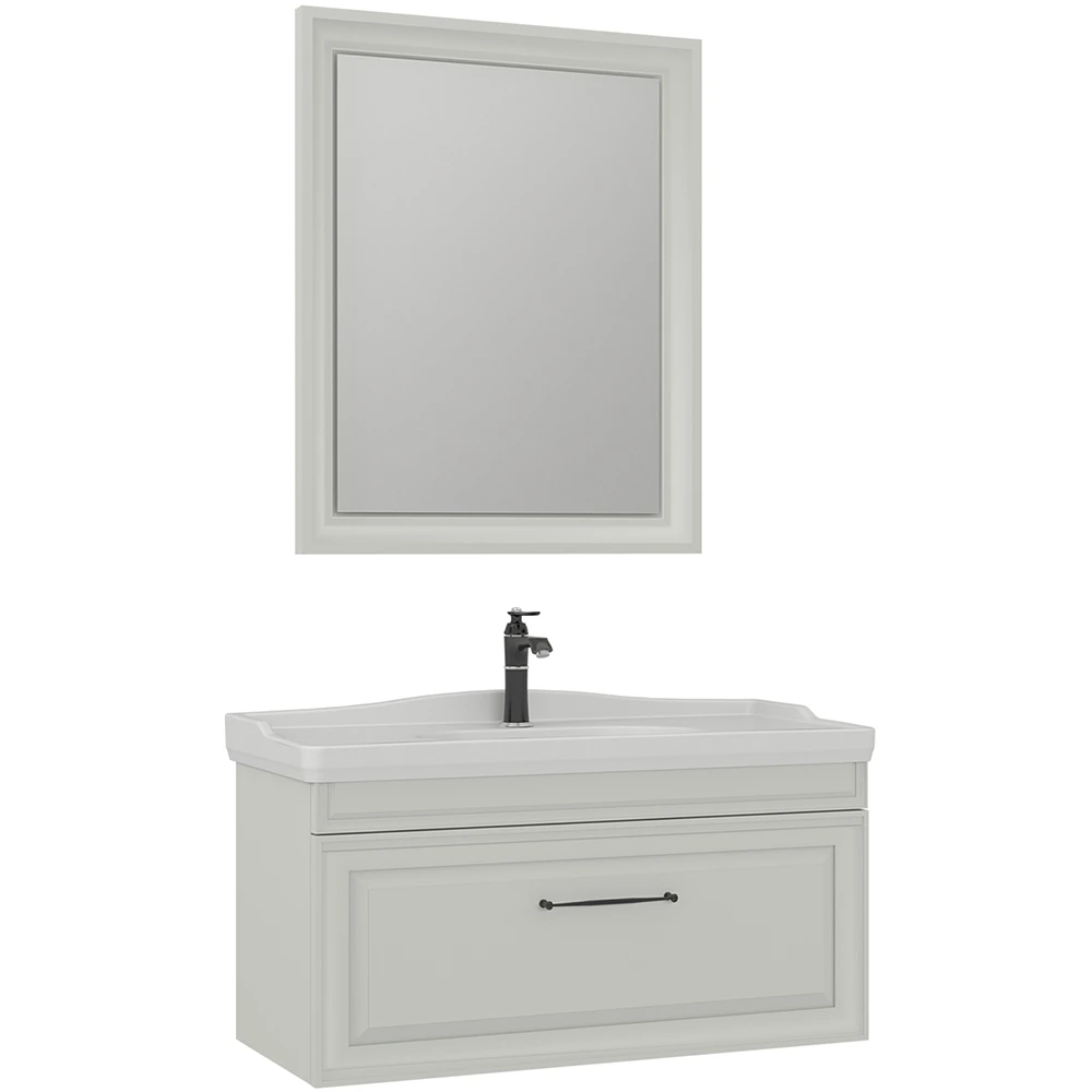 Orka Design 105 Cm Mat Kaşmir Banyo Dolabı Takımı